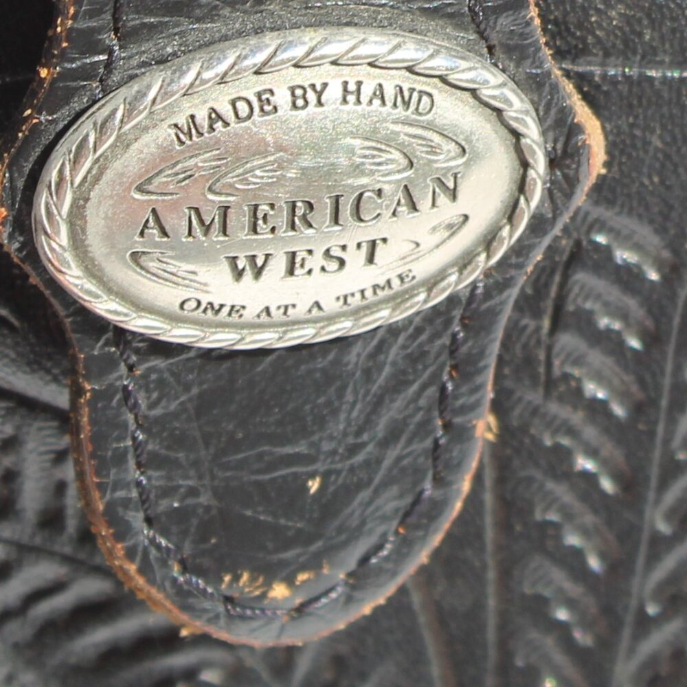 AMERICAN WEST LEATHER HAND MADE WITH SILVER ACCENTS - Picture 6 of 16